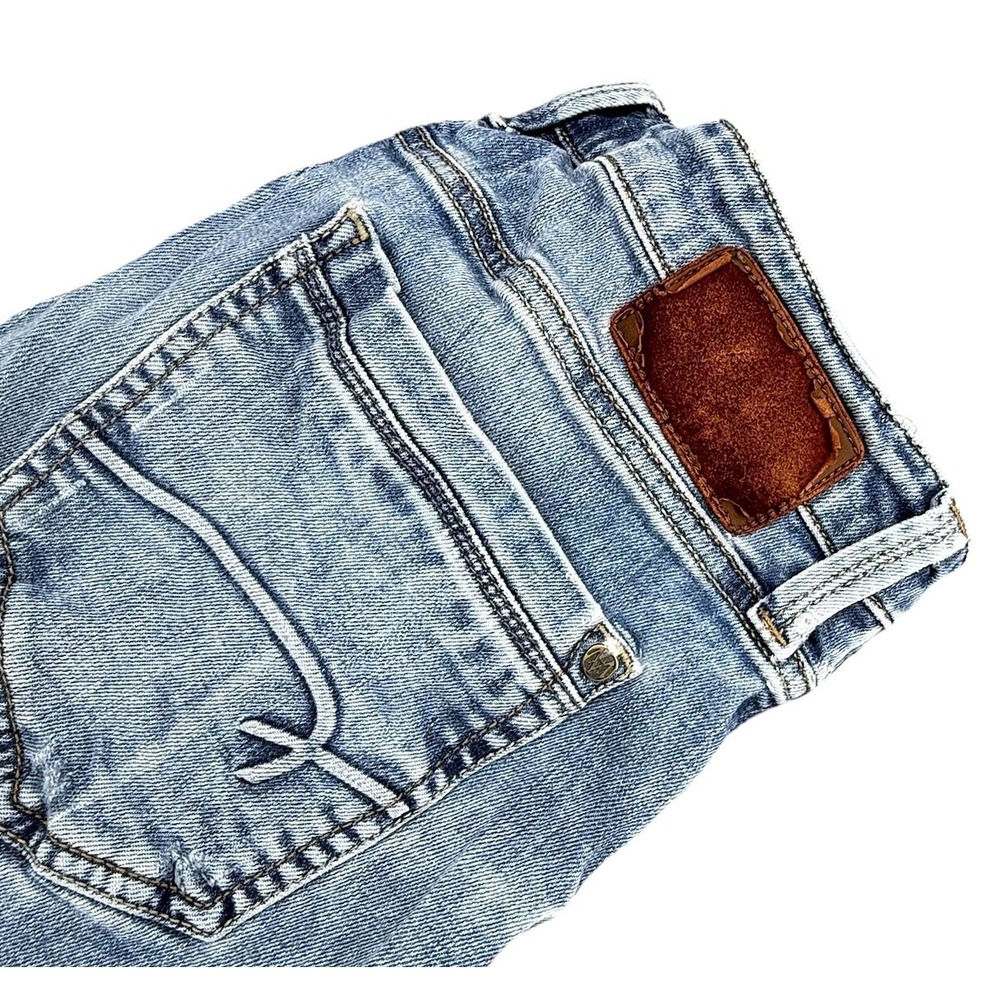 Mavi Jeans Mens 32 X 33 Josh Bootcut Light Wash Distressed Blue‎ Stretch Denim